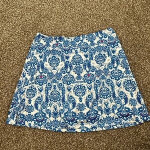 Blue and White Patterned Women's Skirt